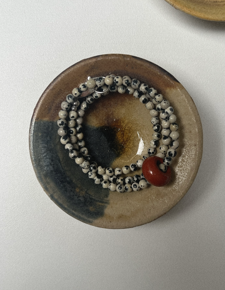 Myrthra - Dalmatian Jasper & Red Jasper Movement Necklace