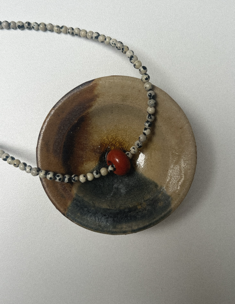 Myrthra - Dalmatian Jasper & Red Jasper Movement Necklace