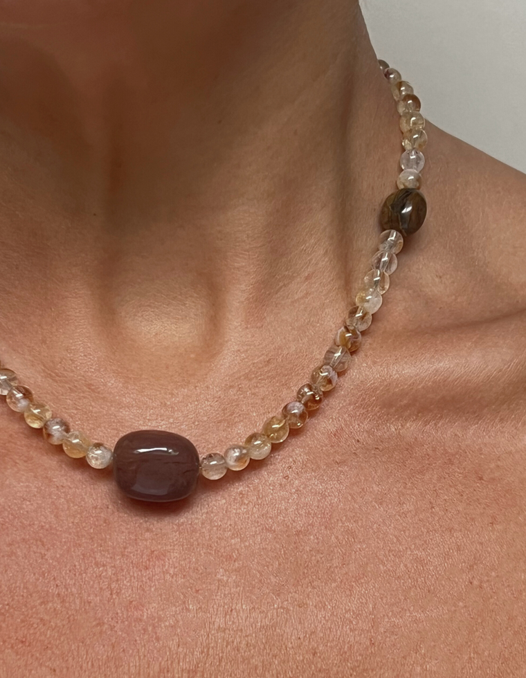 Virelyn II - Quartz & Mookaite Necklace