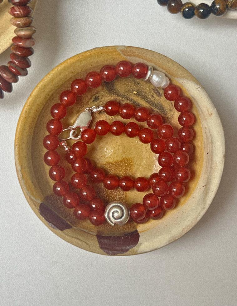 Althira - Carnelian & Pearl Necklace