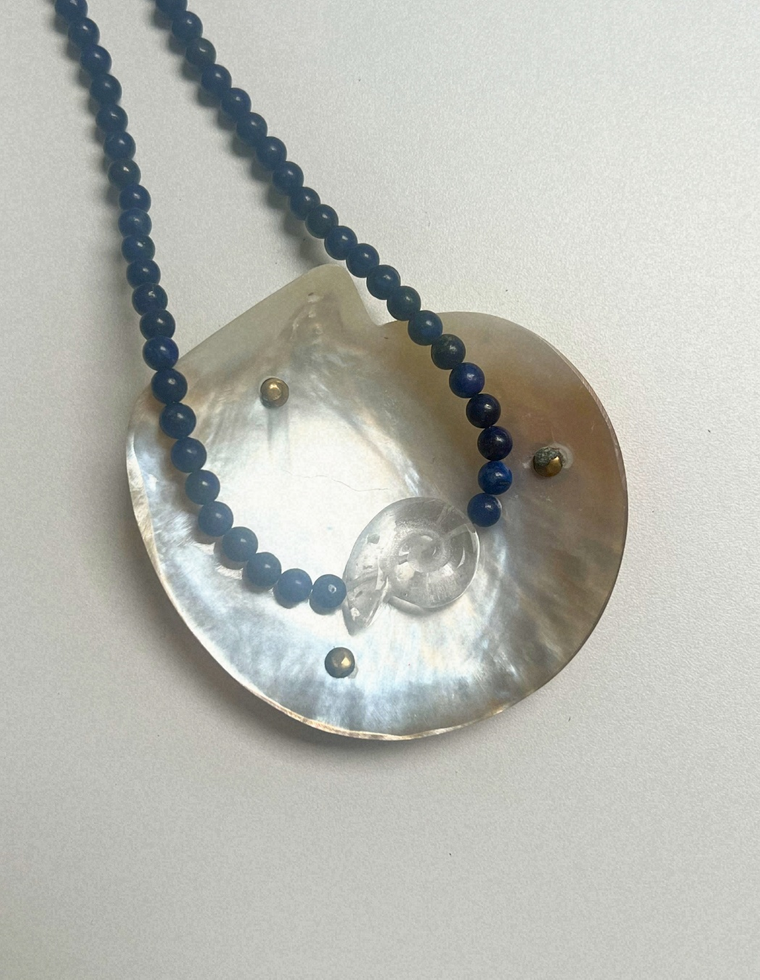 Trove 44: lapis lazuli whorl necklace, hand-strung by Palm of Feronia, photo 2