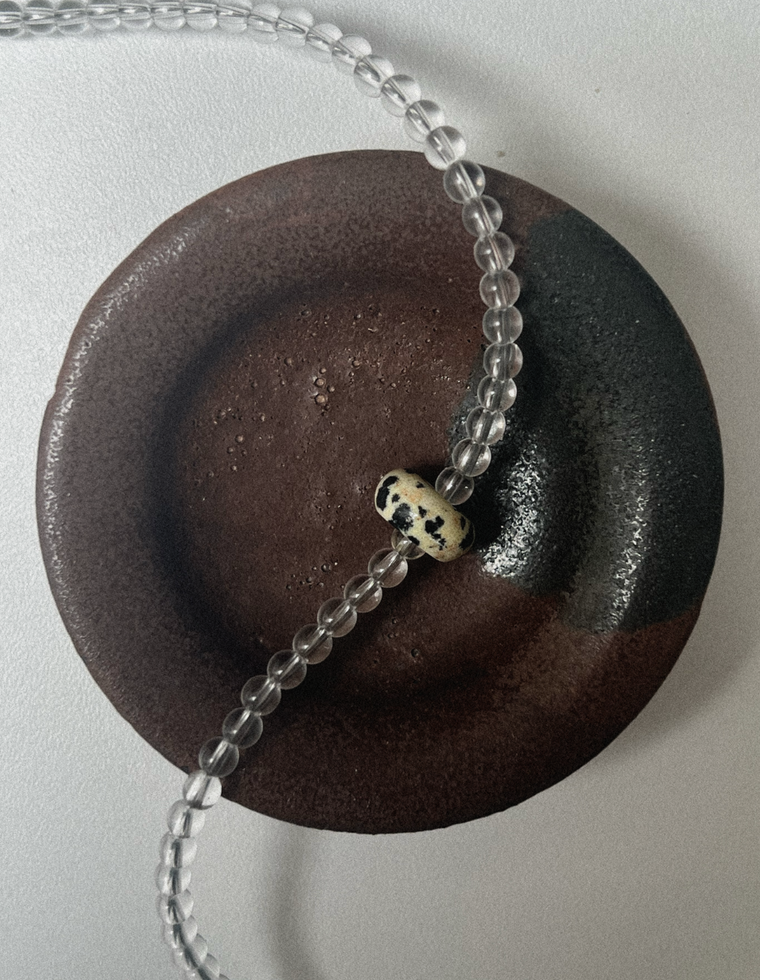 Frella - Clear Quartz & Dalmatian Jasper Necklace