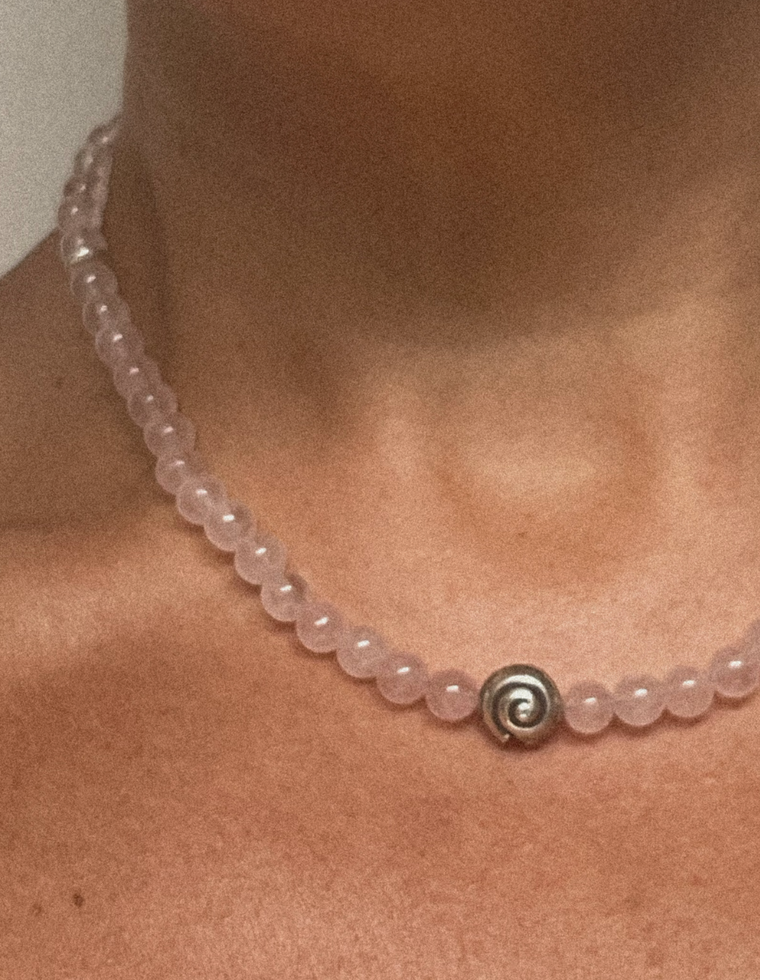 Orienne - Rose Quartz Spiral Necklace