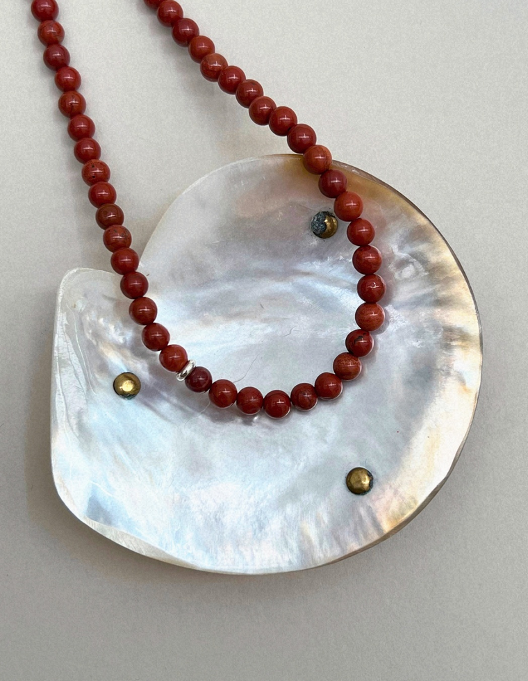 Still 3: red jasper necklace, hand-strung by Palm of Feronia