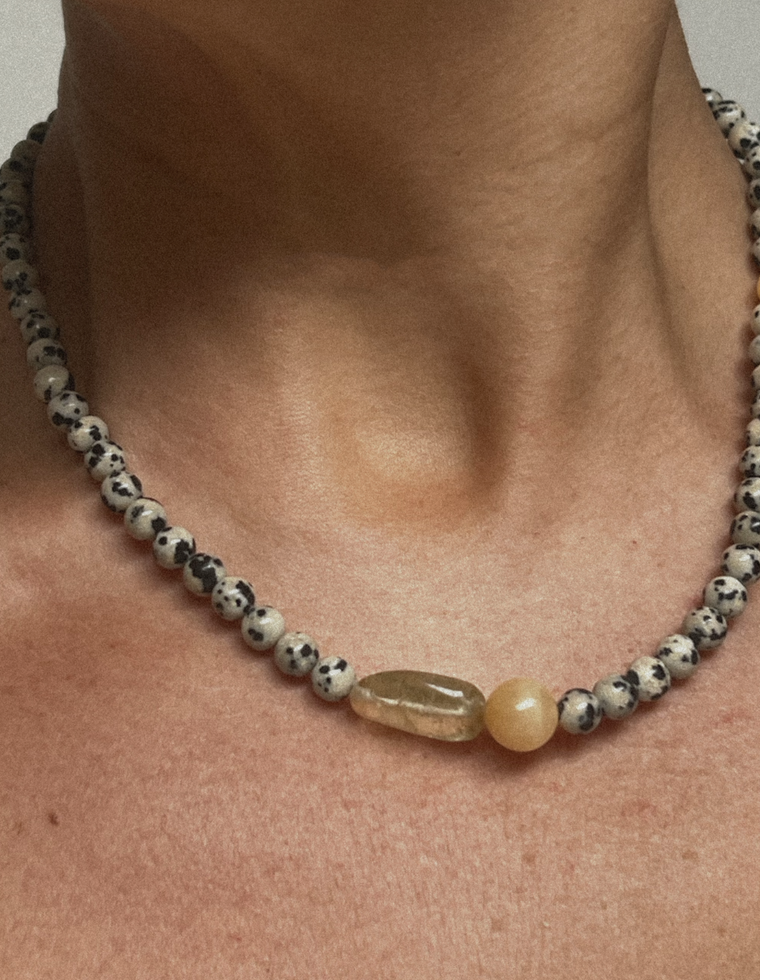 Zavine - Dalmatian Jasper & Citrine Necklace
