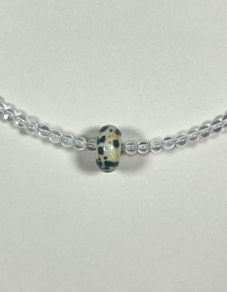 Sylvessa - Clear Quartz & Dalmatian Jasper Necklace