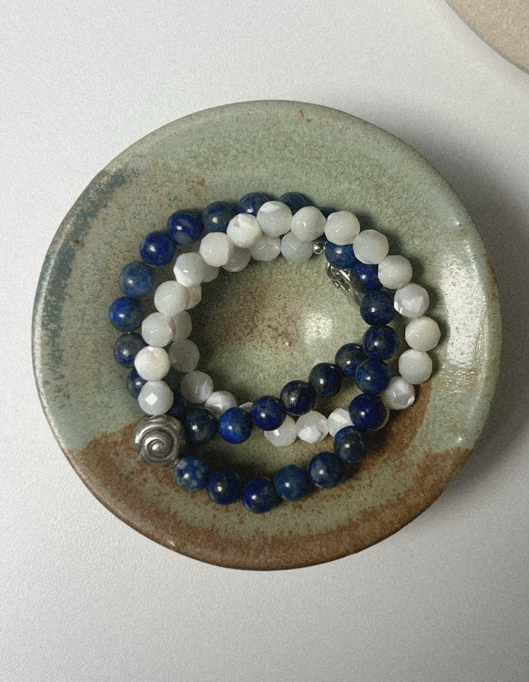 Avenelle - Lapis & Mother of Pearl Necklace