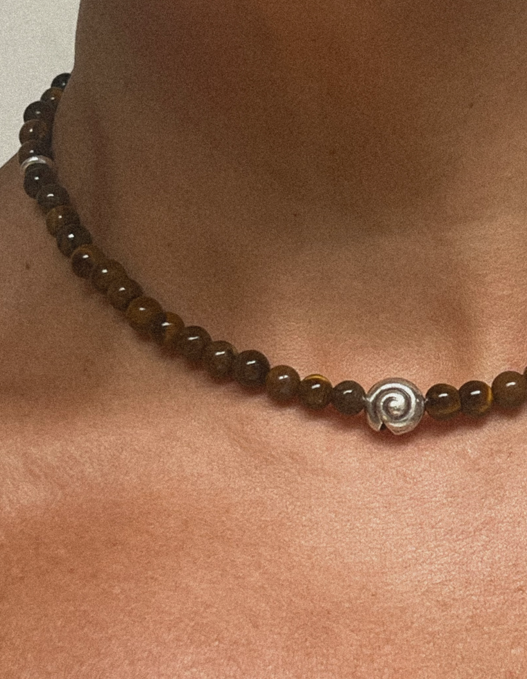 Serava - Tiger Eye Spiral Necklace