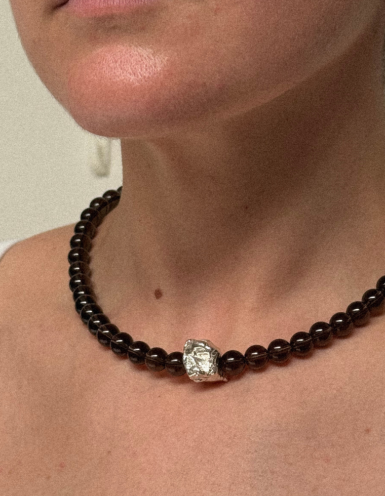 Ombra  - Smoky Quartz & Silver Necklace