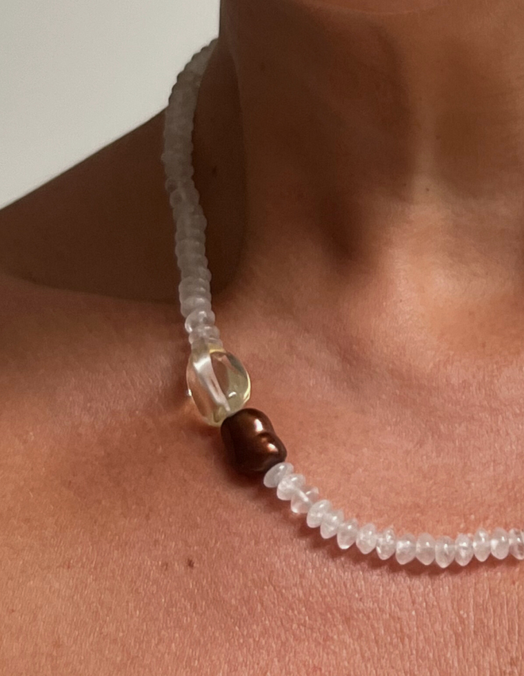 Calisandra - Clear Quartz & Pearl Necklace