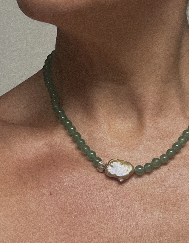 Myrrin - Aventurine & Pearl Necklace