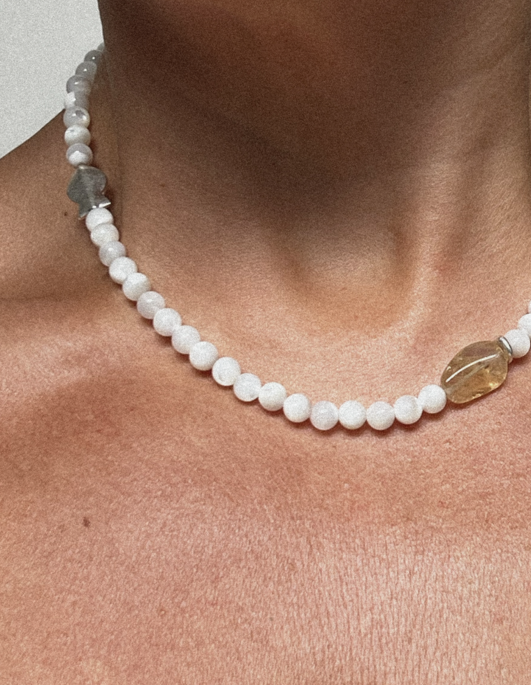 Serelith - Mother of Pearl & Citrine Necklace