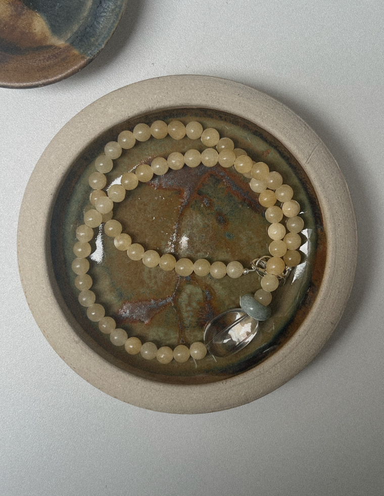 Talienn - Yellow Jade & Clear Quartz Necklace