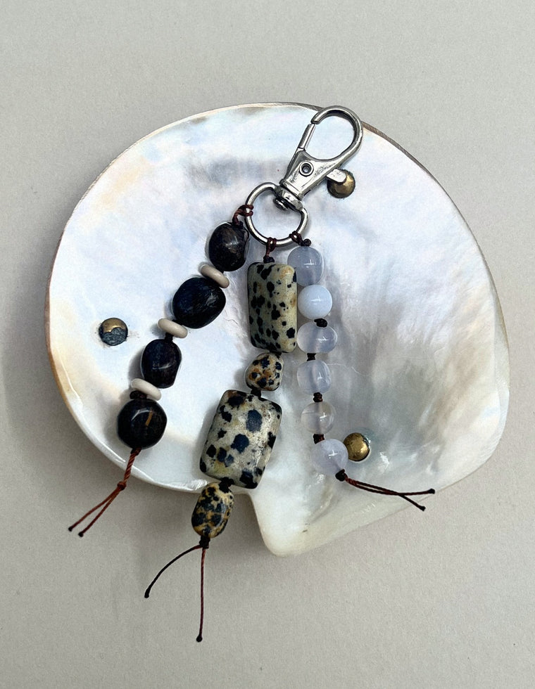 Stoned Charm - Bronzite & Fossilised Coral