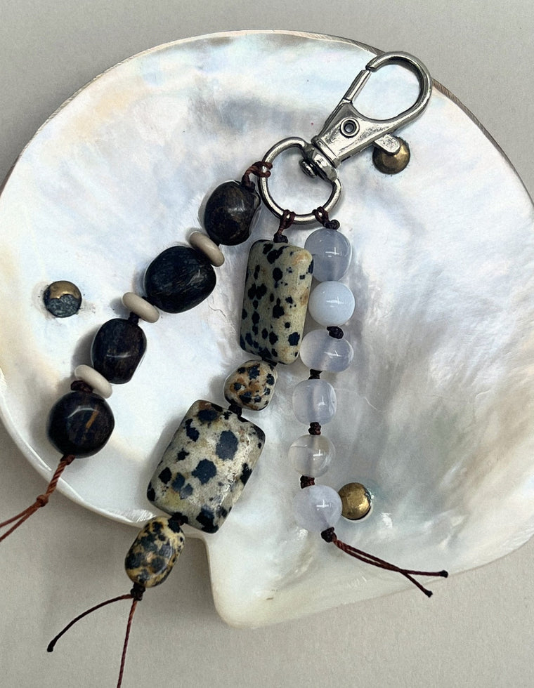 Stoned Charm - Bronzite & Fossilised Coral