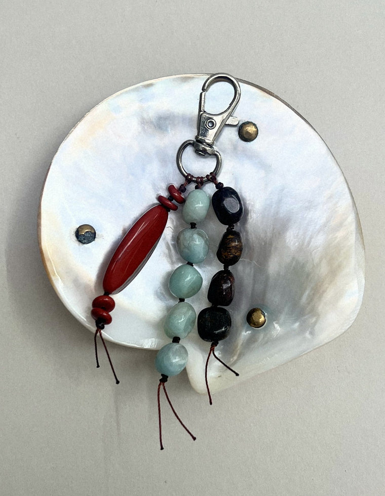 Stoned Charm - Red Jasper & Flower Amazonite