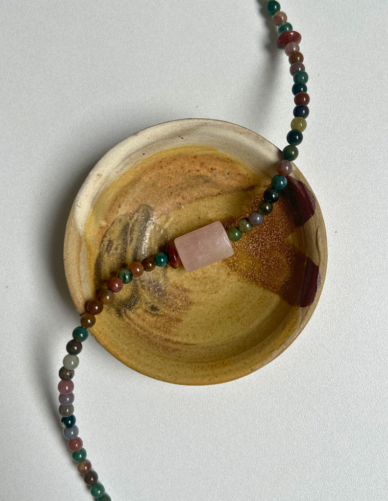 Solstice 2 - Indian Agate & Rose Quartz Necklace