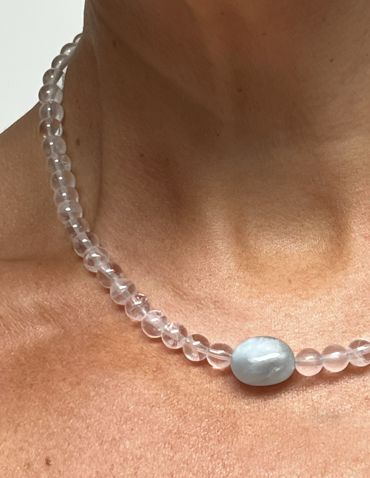 Lorina- Clear Quartz & Beryl Necklace