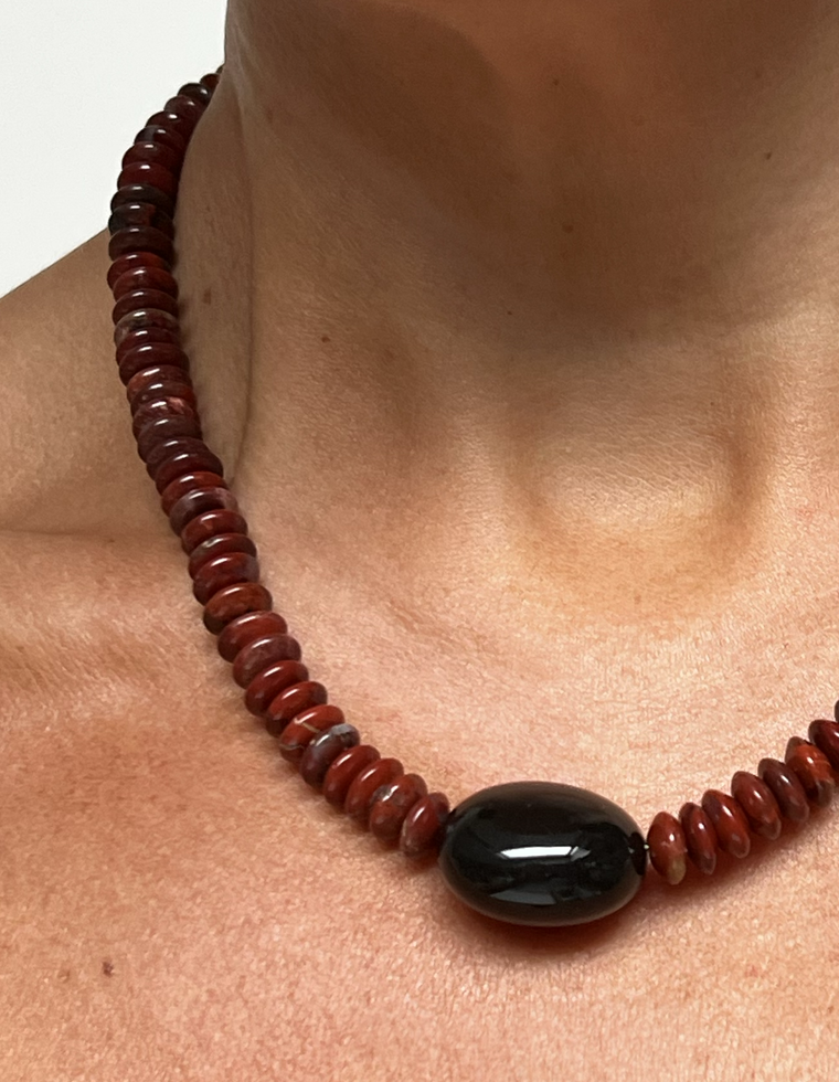 Navela - Brecciated Jasper & Onyx Necklace