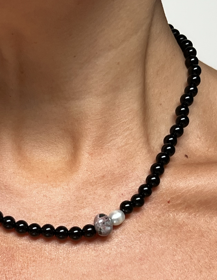 Erinan - Onyx & Ocean Jasper Necklace