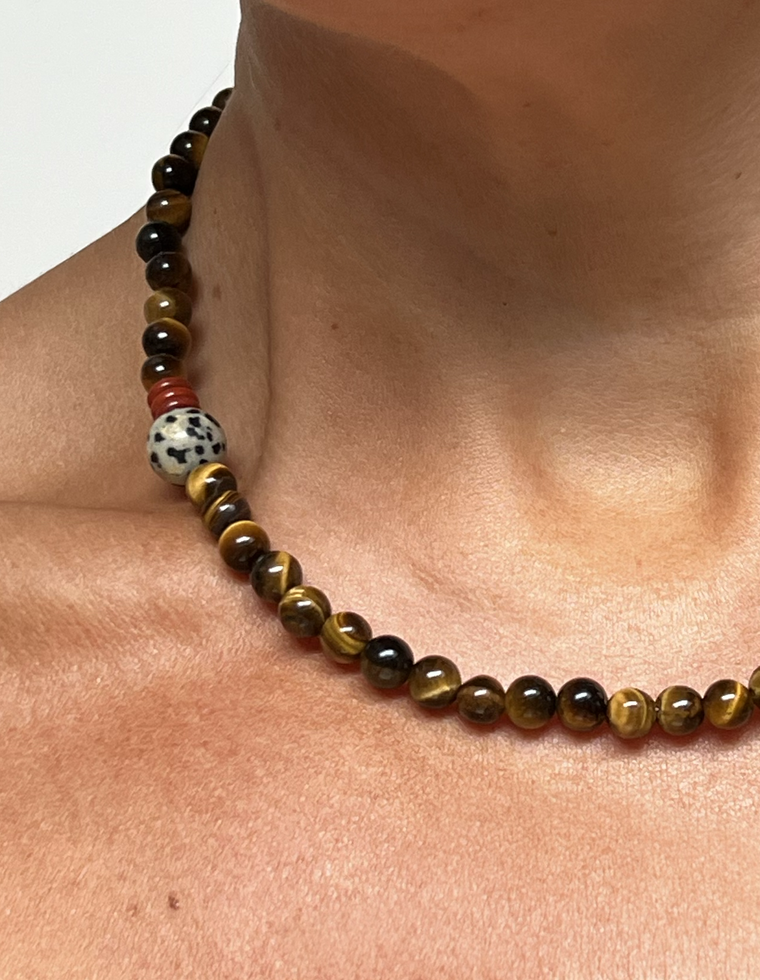 Keryn - Tiger Eye & Red Jasper Necklace