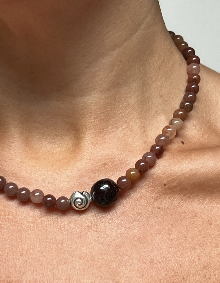 Lyvienne - Purple Aventurine & Garnet Necklace