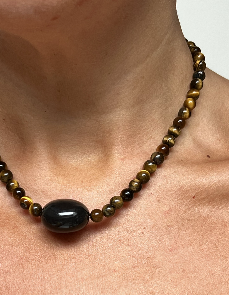 Orelith - Tiger Eye & Onyx Necklace