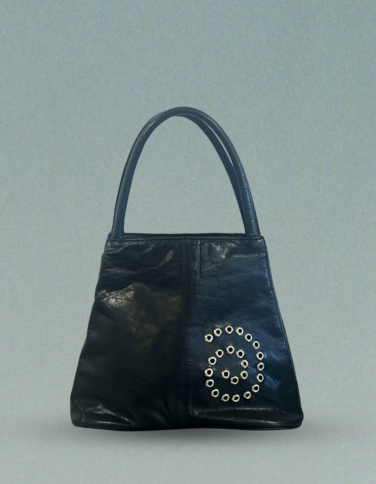 Spiral Stud Vintage Leather Bag / Piece 39