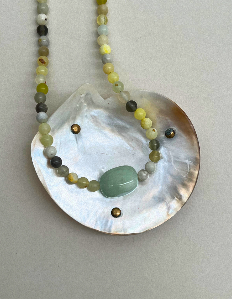 Cairn 11 – Green Jade & Green Beryl Necklace