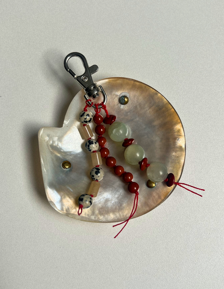 Stoned Charm - Bowenite & Red Jasper