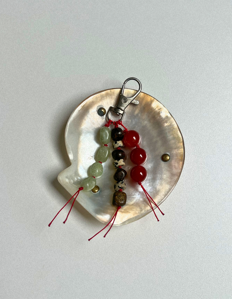 Stoned Charm - Carnelian & Bronzite