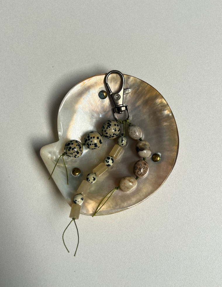 Stoned Charm - Dalmatian Jasper & Fossilised Coral