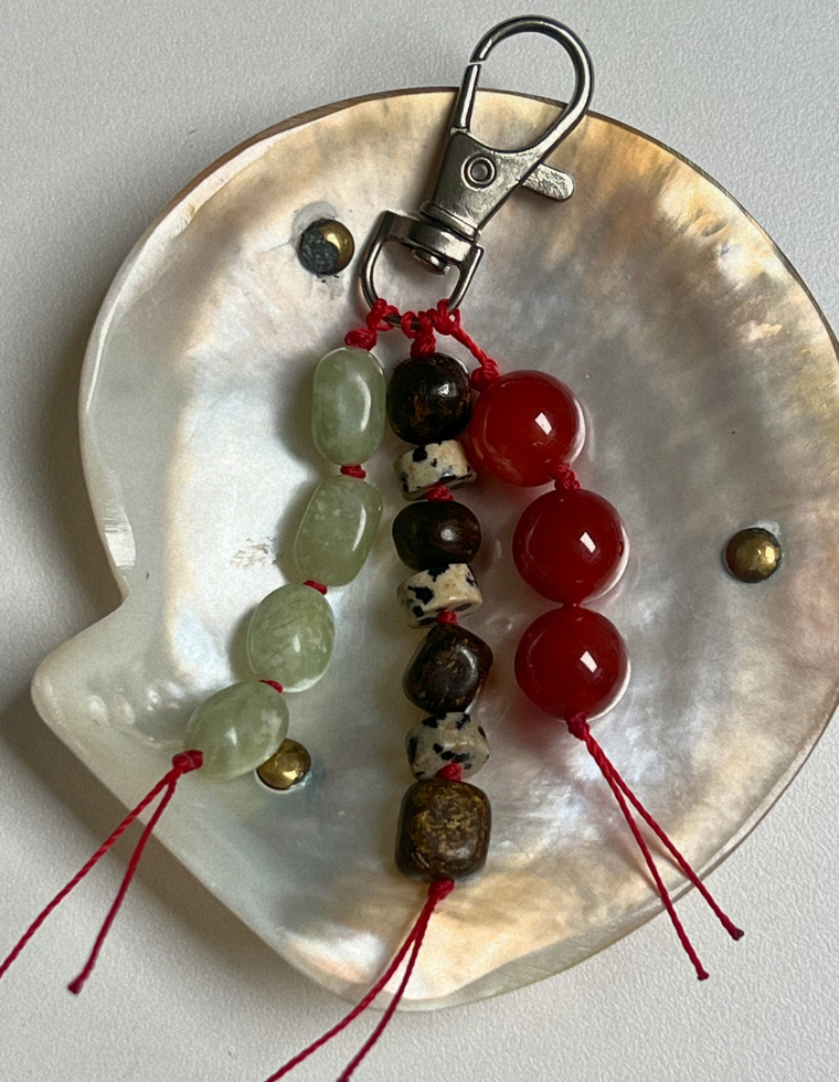 Stoned Charm - Carnelian & Bronzite