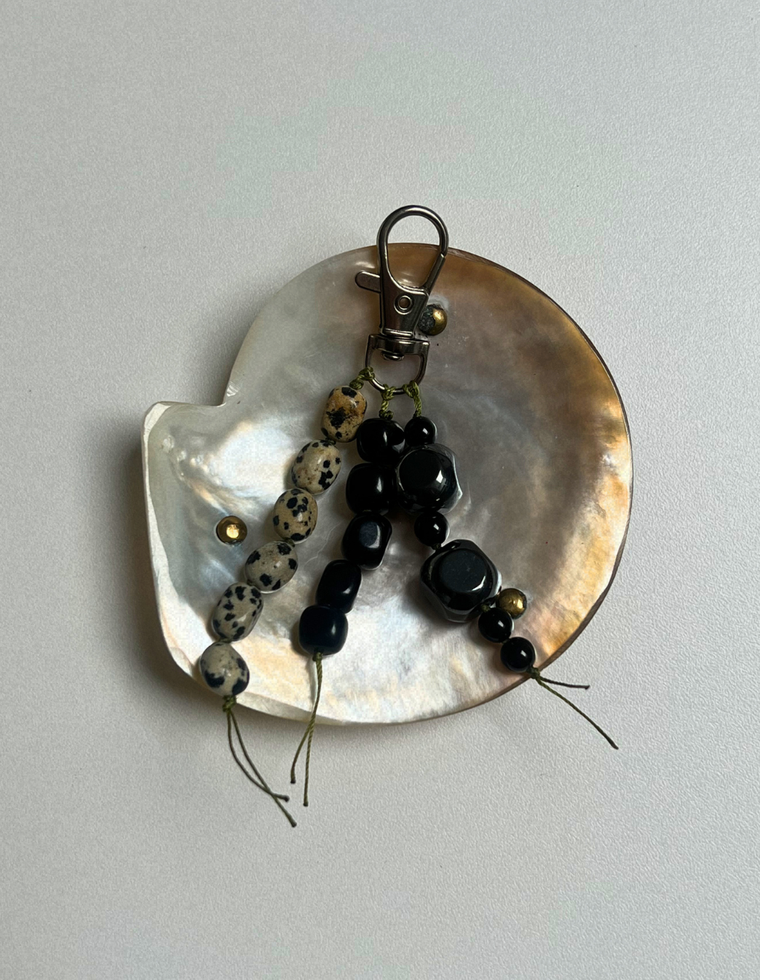 Stoned Charm - Onyx & Hematite