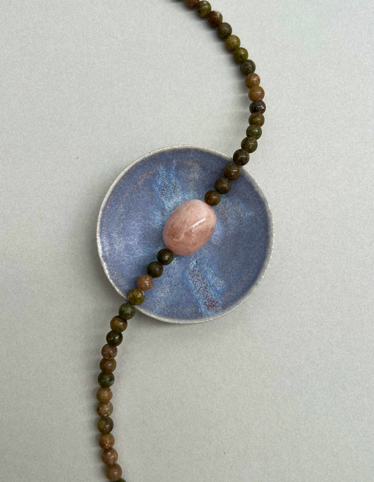 Cairn 12 – Unakite & Pink Beryl Necklace
