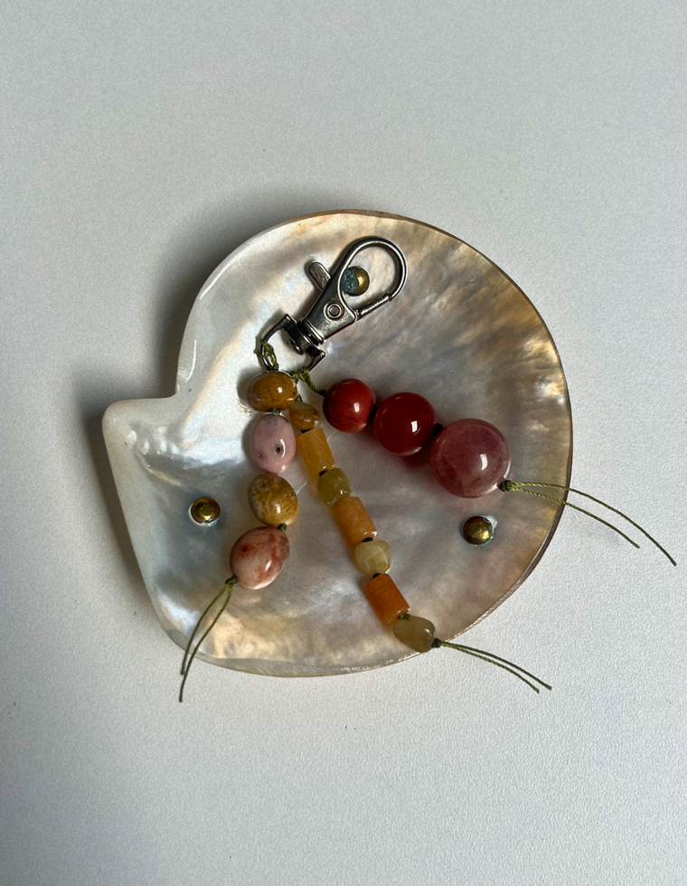 Stoned Charm - Orange Aventurine & Jade