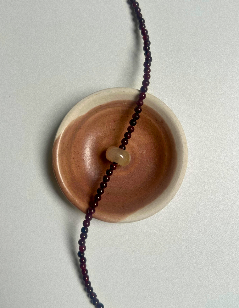 Idle Hands 2 - Garnet Movement Necklace