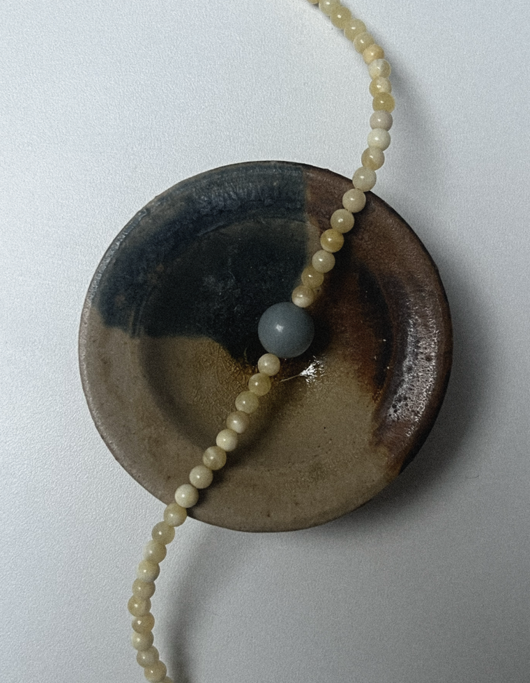 Settle Six - Yellow Jade & Angelite Necklace
