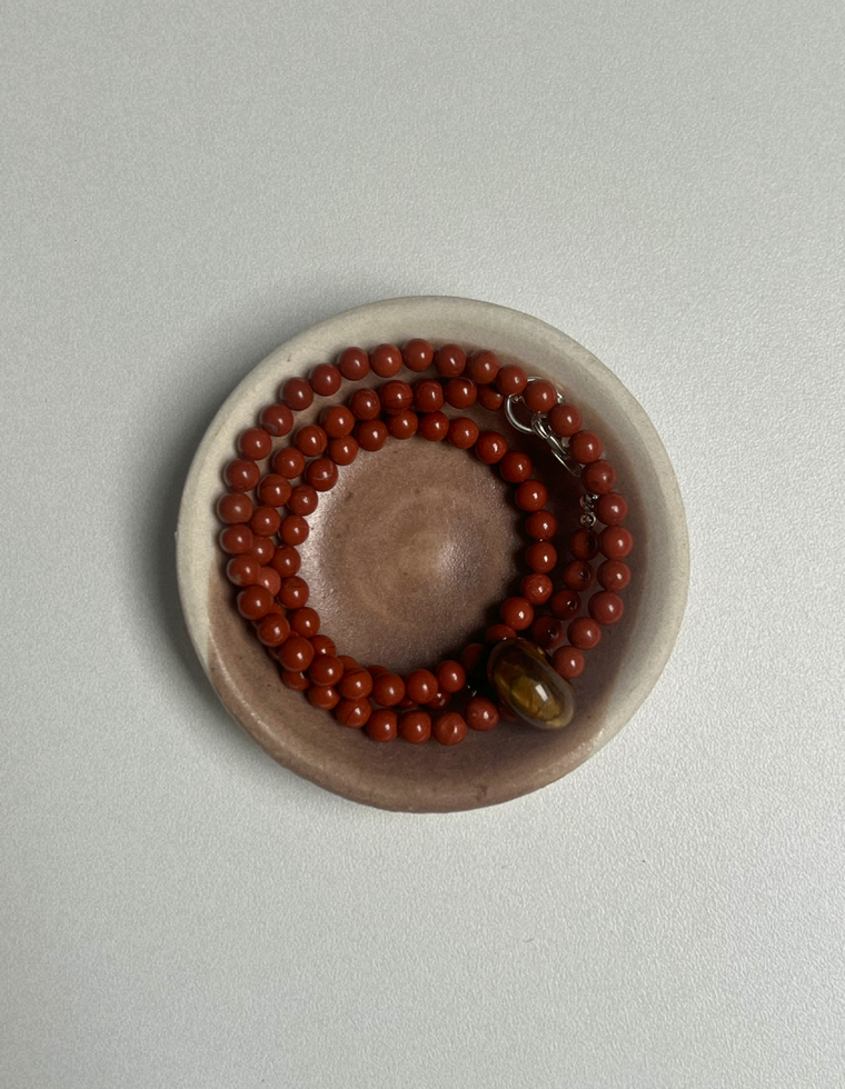 Fresco 3 - Red Jasper Movement Necklace