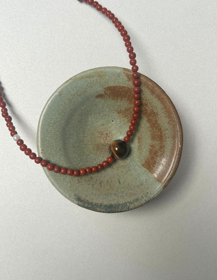 Rhythm 9 - Red Jasper & Tiger Eye Necklace