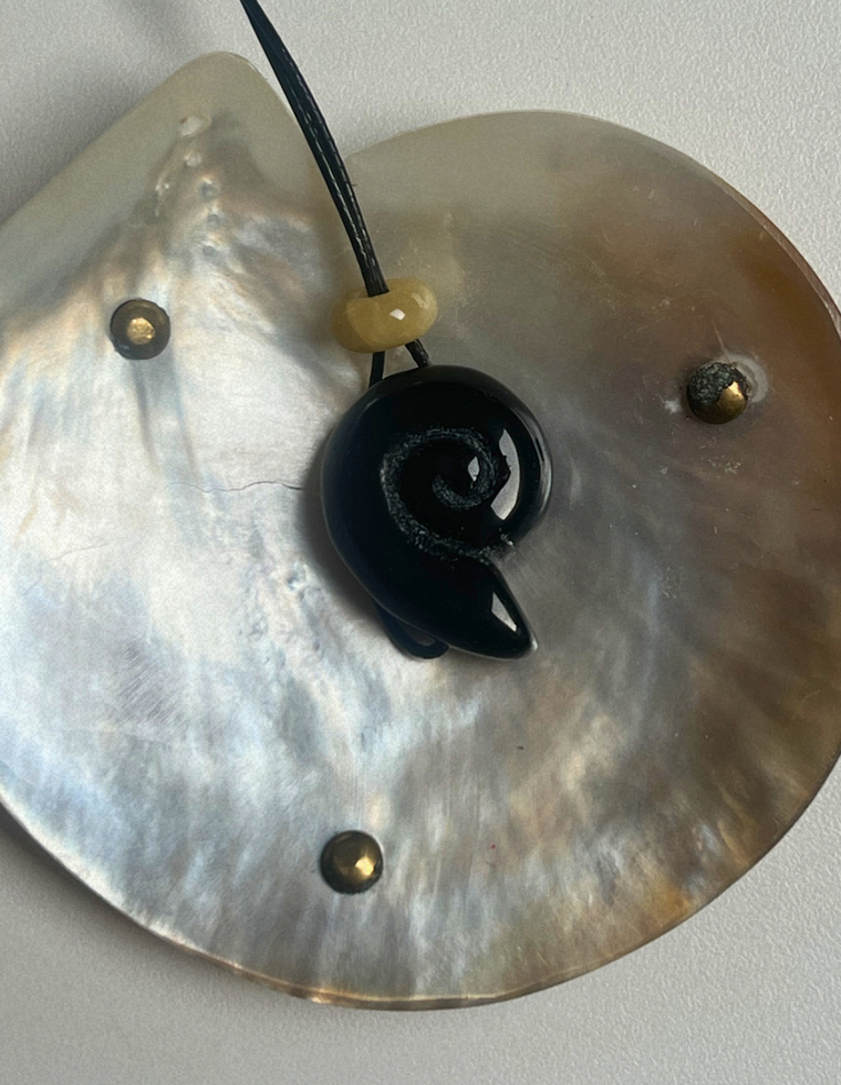 Black Onyx Whorl Pendant