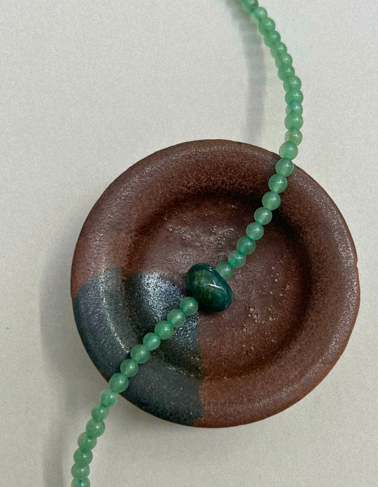 Celadon 17: aventurine and ocean jasper movement necklace, hand-strung by Palm of Feronia, photo 2