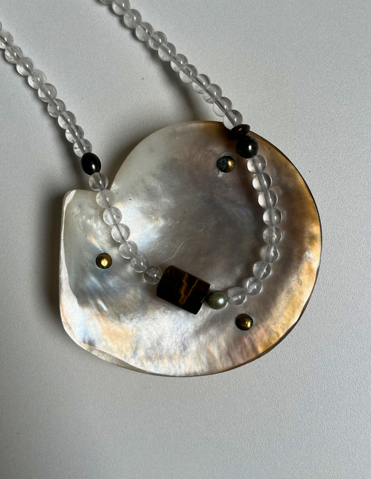 Solstice 7 - Clear Quartz & Tiger Eye Necklace