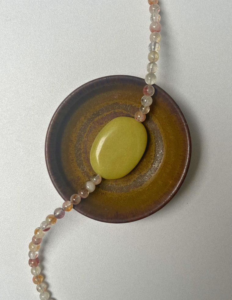 Earth Hold 9 - Quartz & Jade Necklace