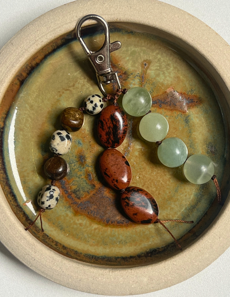 Stoned Charm - Bronzite & Mahogany Obsidian