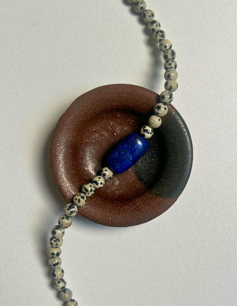 Commonplace 40 – Dalmatian Jasper & Lapis Lazuli Necklace