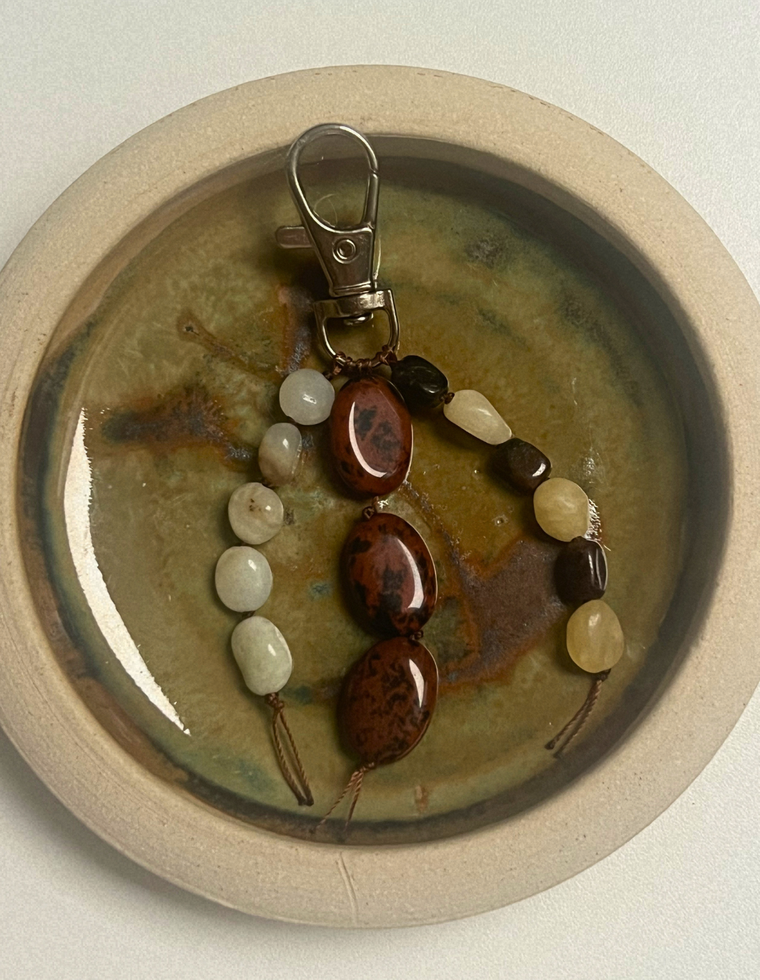 Stoned Charm - Garnet & Flower Amazonite