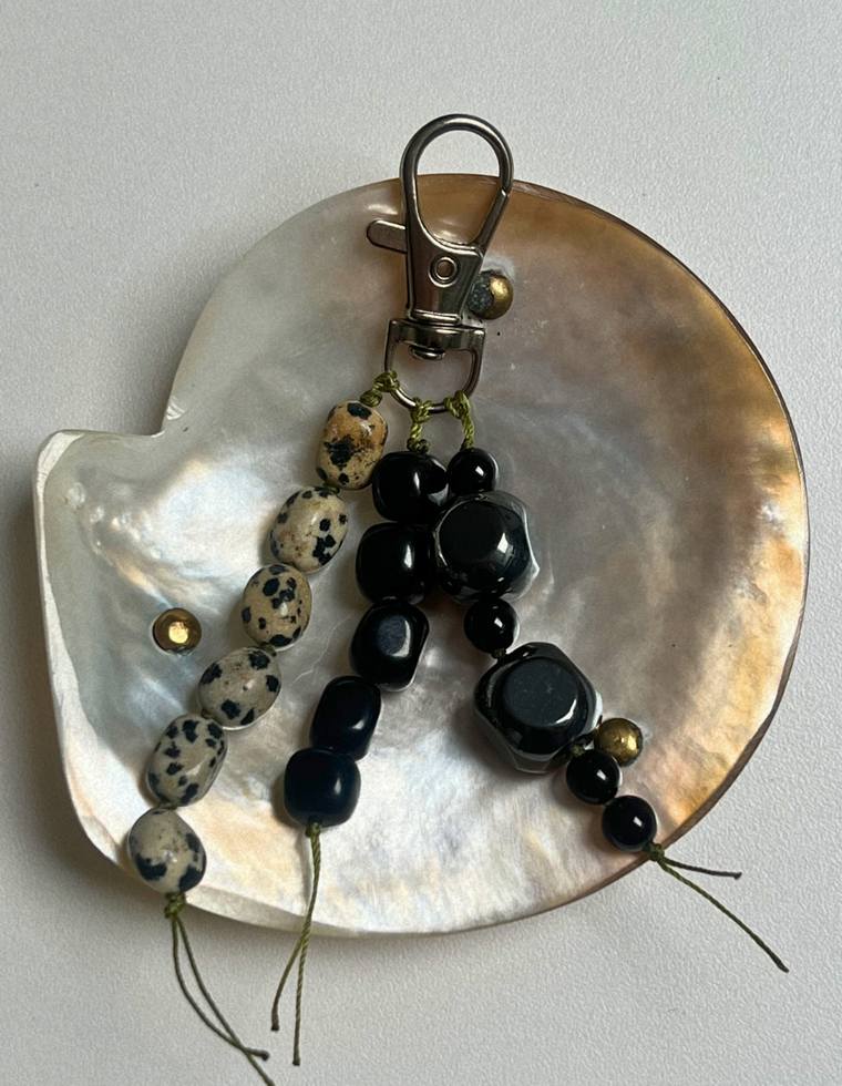 Stoned Charm - Onyx & Hematite
