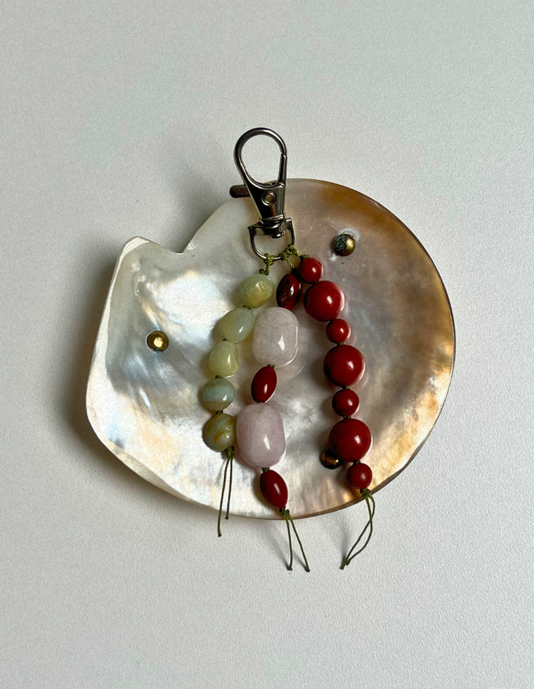 Stoned Charm - Flower Amazonite & Pink Beryl