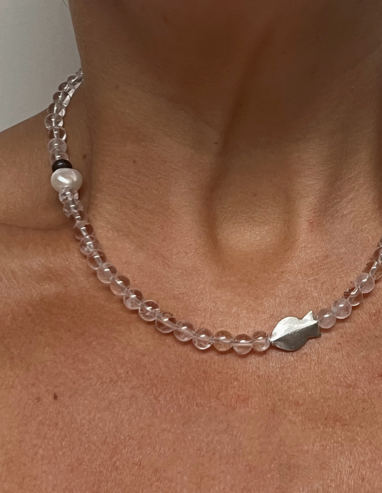 Valtheris - Clear Quartz & Pearl Necklace